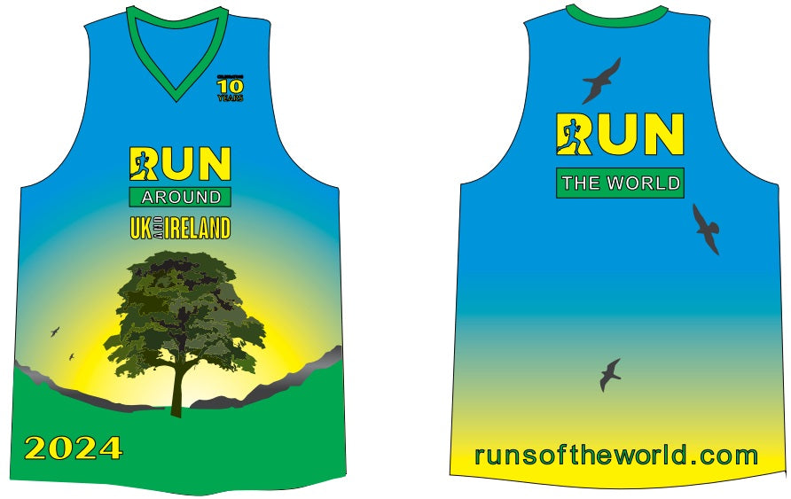 2024 Run UK and Ireland Singlet Run The World