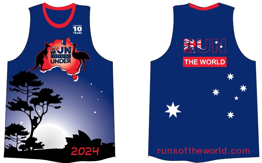 2024 Run Down Under Singlet – Run The World